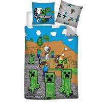 OBLIEČKY Minecraft , Barva - Zeleno-modrá , Rozměr textilu - 140x200