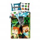 Obliečky Minecraft Alex a Steve , Barva - Barevná , Rozměr textilu - 140x200