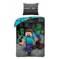 Obliečky Minecraft Steve , Barva - Antracitová , Rozměr textilu - 140x200