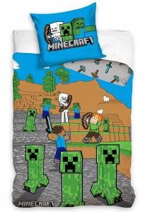 obliečky Minecraft Time to Mine , Barva - Modrá , Rozměr textilu - 140x200