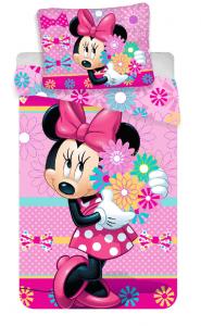 Obliečky Minnie Bows and flowers , Barva - Ružová , Rozměr textilu - 140x200