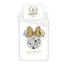 Obliečky Minnie Gold , Barva - Biela , Rozměr textilu - 140x200