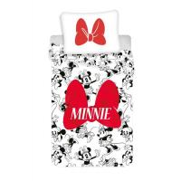 Obliečky Minnie Red Bow , Barva - Bielo-červená , Rozměr textilu - 140x200