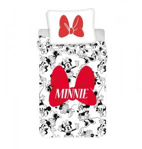 Obliečky Minnie Red Bow , Barva - Bielo-červená , Rozměr textilu - 140x200