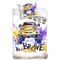 obliečky Monster Truck Be Brave , Barva - Bielo-fialová , Rozměr textilu - 140x200