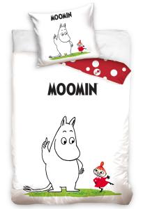 Obliečky Muminci Mumienok a Majka , Barva - Biela , Rozměr textilu - 140x200