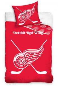 Obliečky NHL Detroit Red Wings - svietiace , Barva - Červená , Rozměr textilu - 140x200