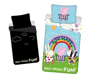 Obliečky Peppa Pig PEP125 svietiace , Barva - Světlo modrá , Rozměr textilu - 140x200