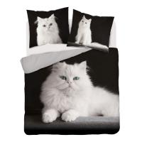 obliečky Perzská mačka Francúzske , Barva - Bielo-čierna , Rozměr textilu - 200x220