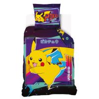 obliečky Pokémon Pikachu Bleskový Útok , Barva - Fialová , Rozměr textilu - 140x200