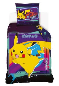 obliečky Pokémon Pikachu Bleskový Útok , Barva - Tmavo modrá , Rozměr textilu - 140x200