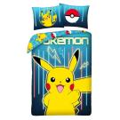 Obliečky Pokémon Pikachu blesky , Barva - Modrá , Rozměr textilu - 140x200