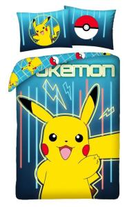 Obliečky Pokémon Pikachu blesky , Barva - Modrá , Rozměr textilu - 140x200