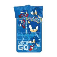 Obliečky Sonic Lets go , Barva - Modrá , Rozměr textilu - 140x200