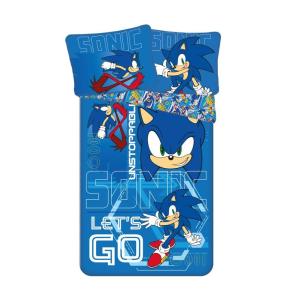 Obliečky Sonic Lets go , Barva - Modrá , Rozměr textilu - 140x200