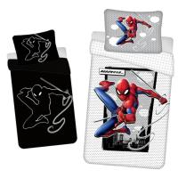 Obliečky Spiderman svietiace , Barva - Bílo-šedá , Rozměr textilu - 140x200