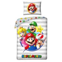 Obliečky Super Mario stripe , Barva - Barevná , Rozměr textilu - 140x200