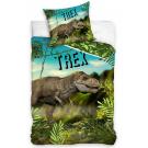 Obliečky T-Rex v pralese , Barva - Modro-zelená , Rozměr textilu - 140x200