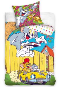 Obliečky Tom a Jerry V žltom kabriolete , Barva - Barevná , Rozměr textilu - 140x200