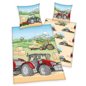 Obliečky Traktor kreslený , Rozměr textilu - 140x200