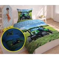 Obliečky Traktor svietiaci , Barva - Modrá , Rozměr textilu - 140x200