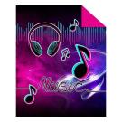 Prikrývka na posteľ Music Noty , Barva - Fialovo-růžová , Rozměr textilu - 170x210