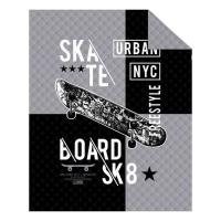 Prikrývka na posteľ Skateboard , Barva - Šedo-černá , Rozměr textilu - 170x210