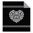 Prikrývka na posteľ Srdce čierna , Barva - Čierna , Rozměr textilu - 170x210