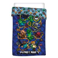 Prikrývka cez posteľ Minecraft , Barva - Modrá , Rozměr textilu - 140x200