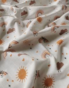Bavlnená tetra osuška Dúha , Barva - Bílo-hnědá , Rozměr textilu - 90x100