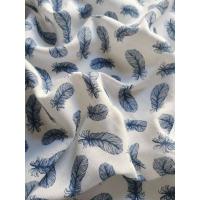 Bavlněná tetra osuška Pírko , Barva - Bielo-modrá , Rozměr textilu - 90x100