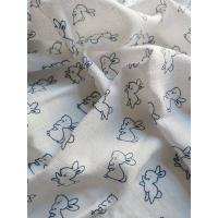 Bavlněná tetra osuška Zajíc , Barva - Bielo-modrá , Rozměr textilu - 90x100