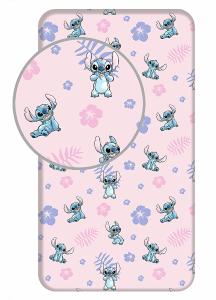 Pprostieradlo Lilo a Stitch , Barva - Svetlo ružová , Rozměr textilu - 90x200