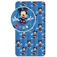 Prestieradlo Mickey , Barva - Modrá , Rozměr textilu - 90x200