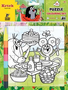 Puzzle k vymaľovanie Krtko