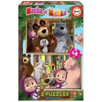 PUZZLE MÁŠA A MEDVEĎ 2x48 dielikov , Barva - Barevná