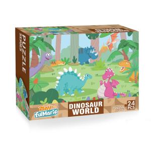 Puzzle s dinosaury 24 dílů 50 x 34 cm , Barva - Barevná