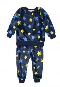 Pyžamo hviezdy fleec , Velikost - 80/86 , Barva - Tmavo modrá