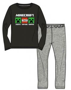 PYŽAMO Minecraft , Velikost - 134 , Barva - Černo-šedá