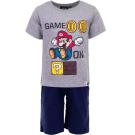 Pyžamo Super Mario , Velikost - 98 , Barva - Šedo-modrá