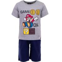 Pyžamo Super Mario , Velikost - 98 , Barva - Šedo-modrá