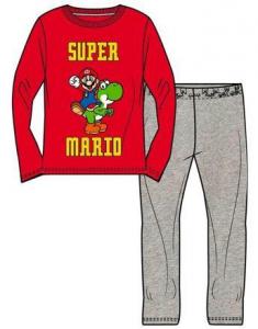Pyžamo Super Mario , Velikost - 140 , Barva - Červeno-šedá