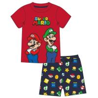 Pyžamo Super Mario , Velikost - 140 , Barva - Červeno-modrá