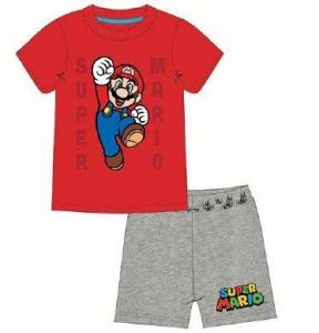 Pyžamo Super Mario , Velikost - 140 , Barva - Červeno-šedá