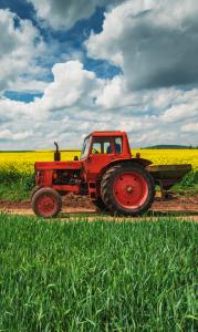 Uteráčik Červený Traktor , Barva - Červená , Rozměr textilu - 30x50