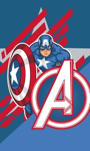 Ručník Avengers Kapitán Amerika 30x50 cm , Barva - Modro-červená , Rozměr textilu - 30x50