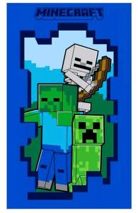 Ručník Minecraft Steve a Zombie , Barva - Tmavo modrá , Rozměr textilu - 30x50