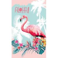 Uterák Plameniak Aloha , Barva - Růžovo-modrá , Rozměr textilu - 30x50