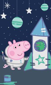 Ručník Prasátko Pepina Tomík Astronaut , Barva - Tmavo modrá , Rozměr textilu - 30x50