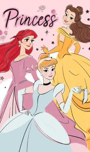 Uterák Princess Popoluška Ariel a Belle , Barva - Ružová , Rozměr textilu - 30x50